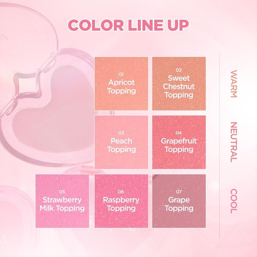 Lilybyred Luv Beam Sherbet Cheek - Heart-Shaped Korean Cream Blush, Lightweight & Buildable, 0.12 oz (07 Grape Topping)