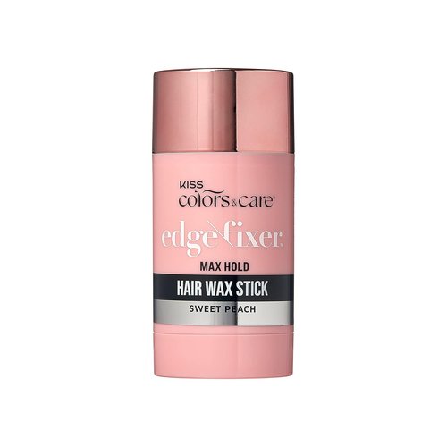 KISS Colors & Care Hair Wax Stick - Sweet Peach, 24-Hour Hold, Non-Oily, Flake-Free, Promotes Hair Growth, 2.47 OZ