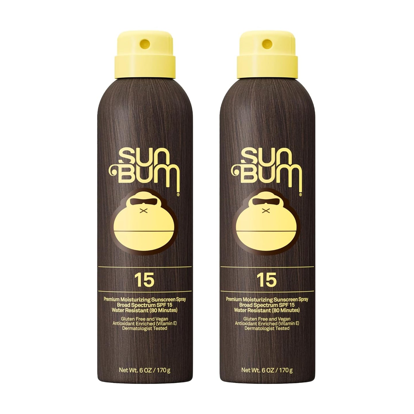 Sun Bum Original SPF 15 Sunscreen Body Spray - Moisturizing Broad Spectrum Protection with Vitamin E - 6 oz (Pack of 2)