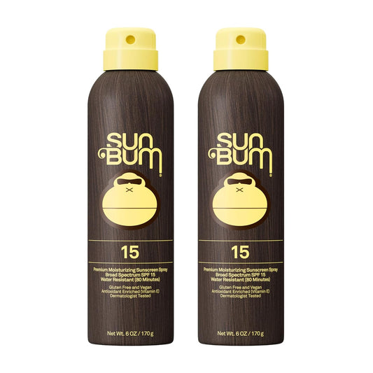 Sun Bum Original SPF 15 Sunscreen Body Spray - Moisturizing Broad Spectrum Protection with Vitamin E - 6 oz (Pack of 2)