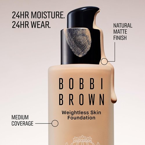 Bobbi Brown Weightless Skin Foundation SPF 15 - Oil-Control & 24-Hour Hydration | Medium Coverage, Natural Matte Finish, 1 Fl Oz
