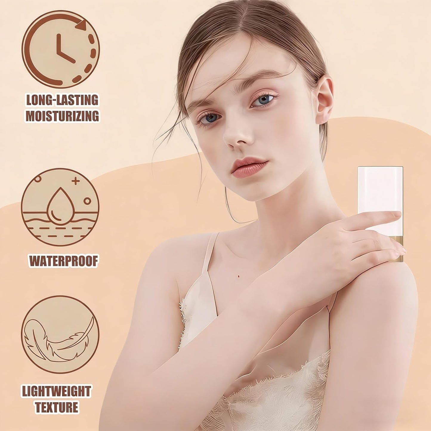 Skiennix Serum Beauty Balm - Lightweight Tinted Moisturizer Stick for Natural Finish | Multiuse Contour Foundation