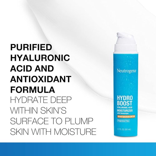 Neutrogena Hydro Boost Face Moisturizer - Hydrating SPF 50, Fragrance-Free, 1.7 fl. oz | Includes Trial Size Cleanser 0.5 fl. oz
