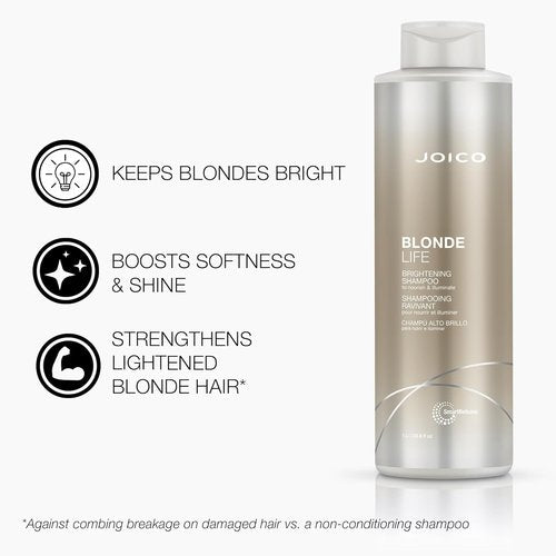 Joico Blonde Life Brightening Shampoo & Conditioner - Sulfate-Free Formula for Softness & Smoothness