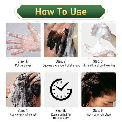 OUKEYA Black Hair Dye Shampoo 4 In 1, Hair Color Shampoo for Gray Hair Coverage for Women & Men, Instant Natural Herbal Ingredients Color, Professional Salon-Level Treatments