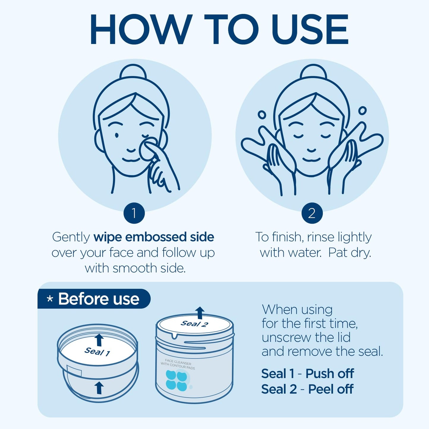 Micellar Water Facial Makeup Remover Wipes for Face - 50ea - Cleansing Make up Pads for Sensitive Skin - Lint Free, Travel Size