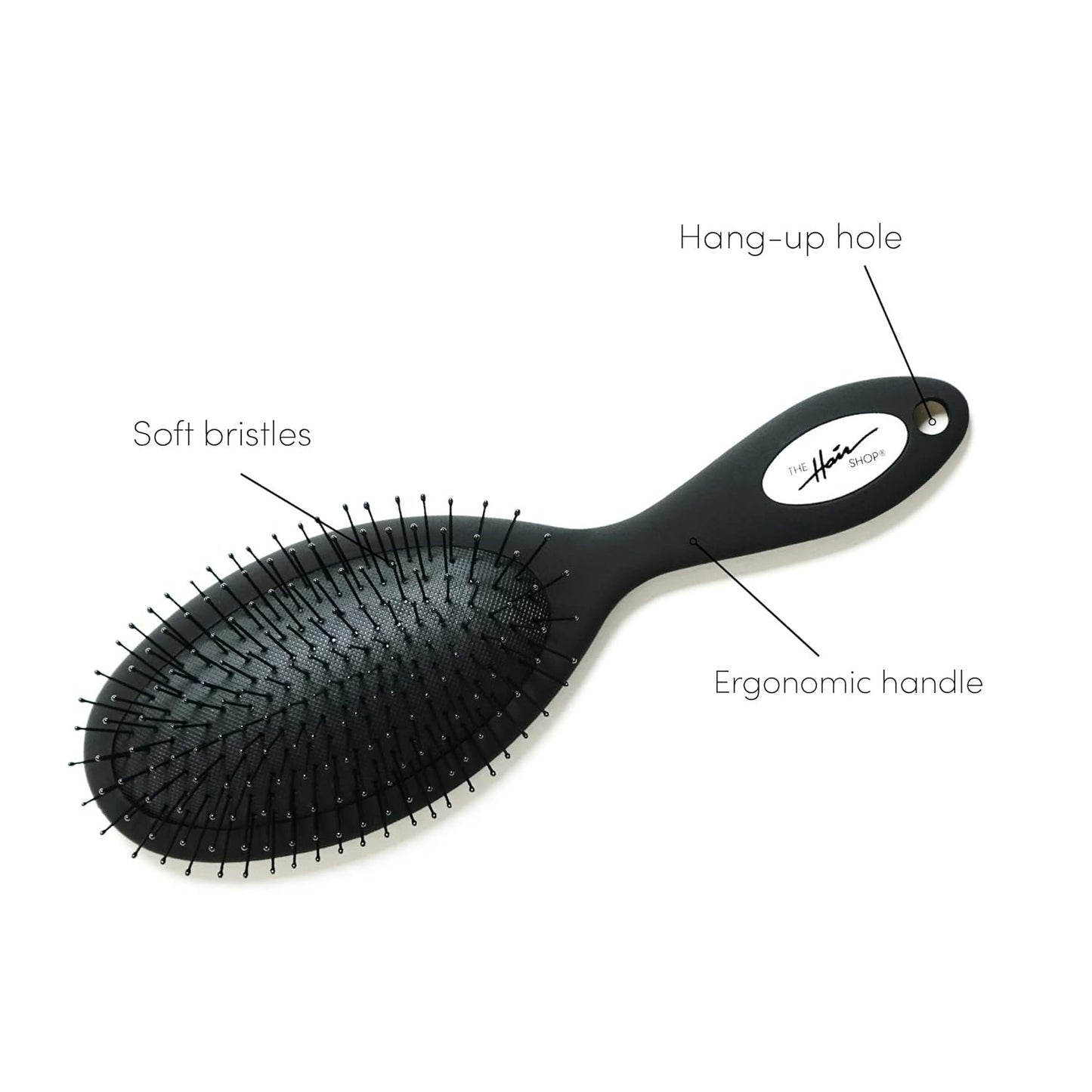 The Hair Shop Detangling Brush - Ergonomic 909 Brush for Natural, Curly Hair | Safe for Extensions