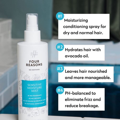 No Nothing Moisture Detangling Mist - Fragrance-Free Leave-In Conditioner & Heat Protectant Spray for Sensitive Scalp, 8.5 fl oz