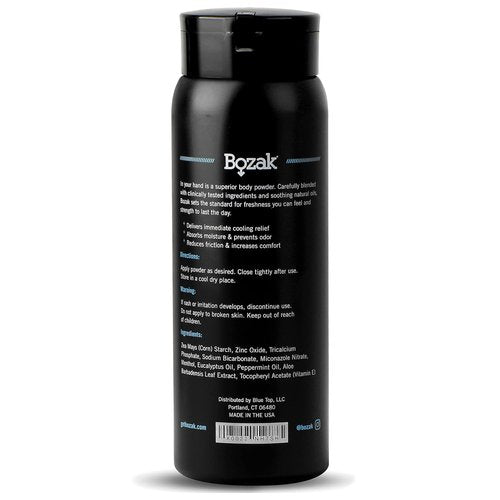 Bozak Cooling Body & Foot Powder for Men - Talc-Free Deodorant, Jock Itch Defense, Sweat Absorption | 4 oz.