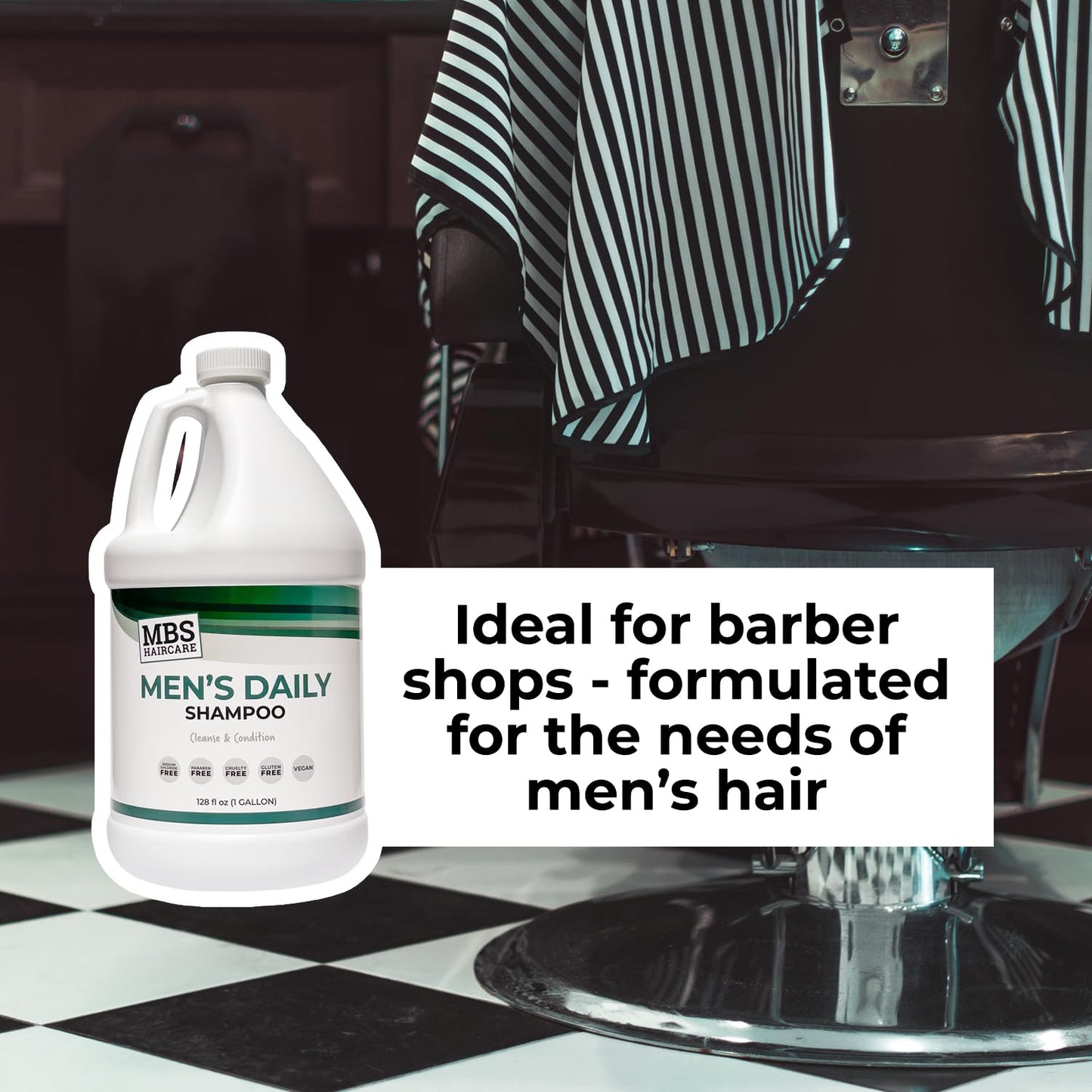 Skiennix Men's Gallon Shampoo - Moisturizing & Hydrating for Sensitive Scalp - Paraben Free, Vegan (128 Fl Oz)