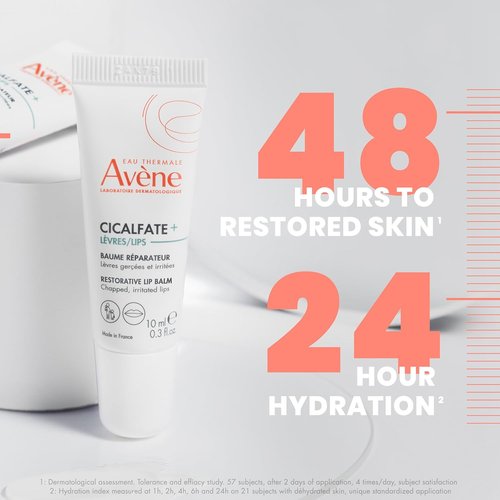 Avène Cicalfate Restorative Lip Cream, Long Lasting Moisture to Soothe Dry, Cracked Lips, promotes healthy lip barrier, water resistant, safe for infants, children and adults 0.3 Oz