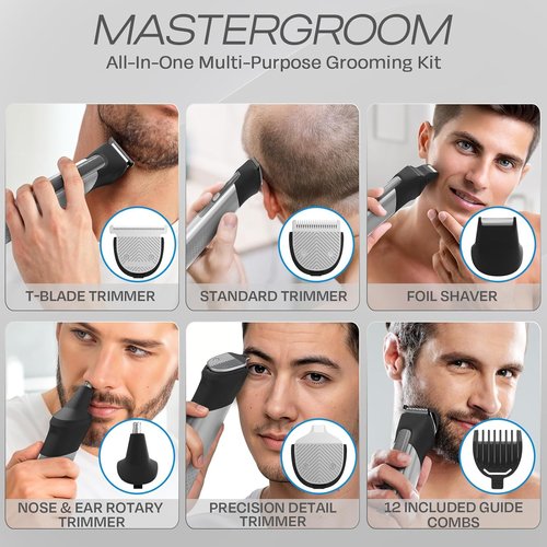 HUMMINGBIRD MK9 MasterGroom Trimmer - 21-Piece Men's Grooming Kit | Waterproof, Stainless Steel, USB-C Rechargeable, LED Display