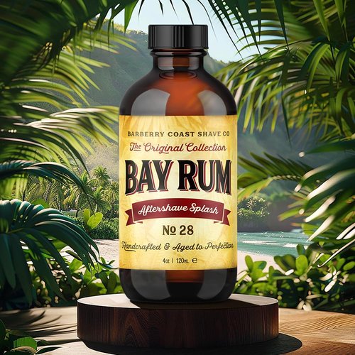 Bay Rum Aftershave Splash for Men - Crafted with Authentic Bay Oils from Dominica Republic in the Virgin Islands - Natural and Pure Ingredients - 4oz. - from Barberry Coast Shave Co.