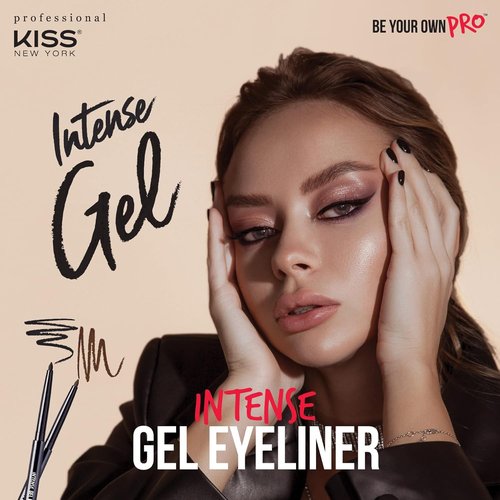 KISS NEW YORK Pro Intense Gel Eyeliner - Waterproof, Smudge-Proof, Long-Lasting Pencil (Black)