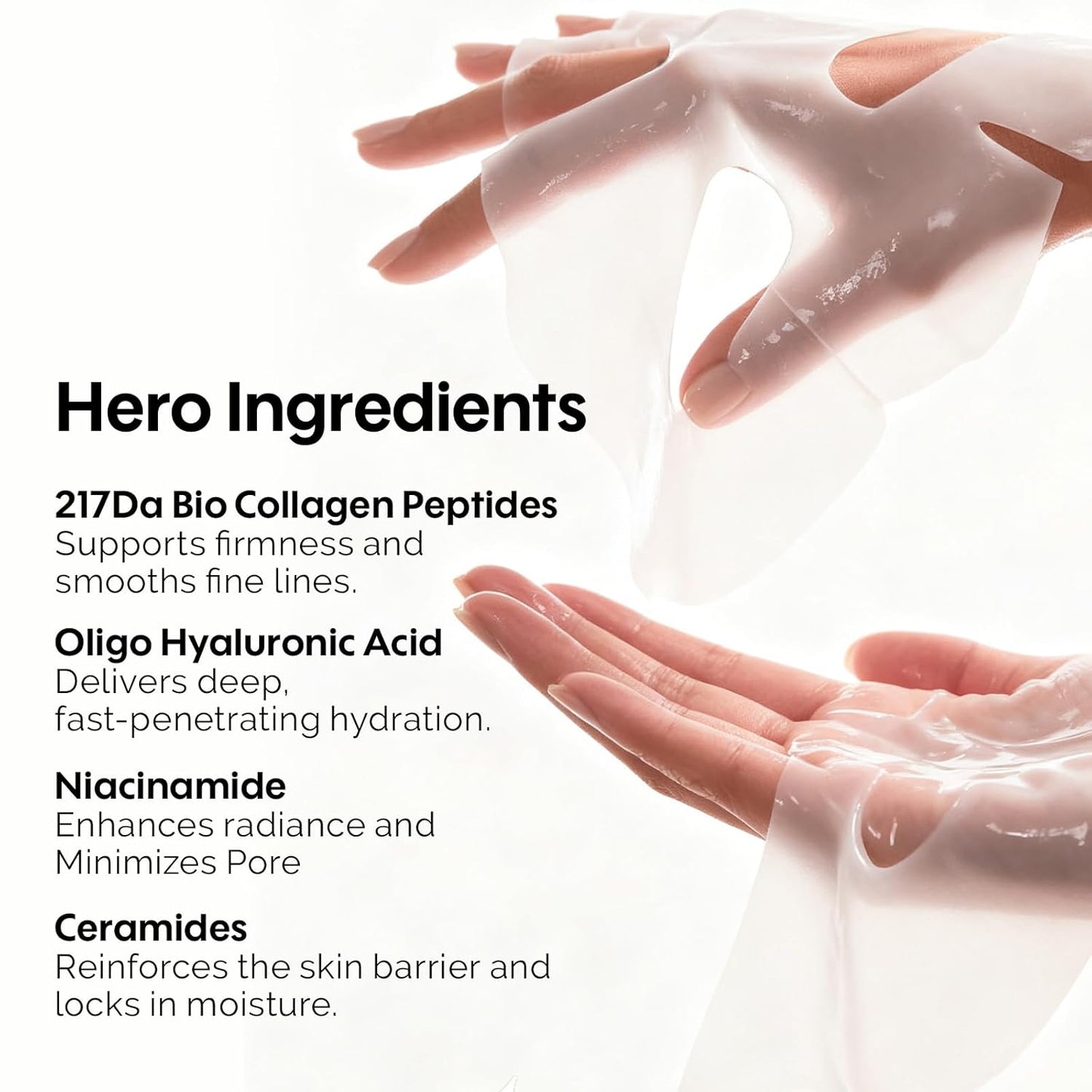 ZealSea Bio Collagen Hydrogel Face Mask - Overnight Jelly Sheet for Deep Hydration & Firming | 4 Pack