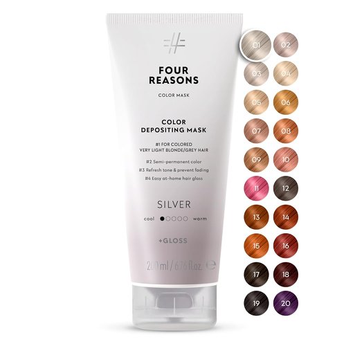 FOUR REASONS Color Mask - Silver Hair Gloss & Color Depositing Conditioner | Vegan & Cruelty-Free, 6.76 fl oz