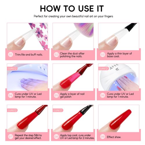 PEACECOLOR 53PC Gel Nail Polish Kit with U V Light and Drill 35 Colors Soak Off Gel Polish with Matte Glitter Glossy Top Base Coat Art Manicure Complete Nail Polish Kit Gifts for Women