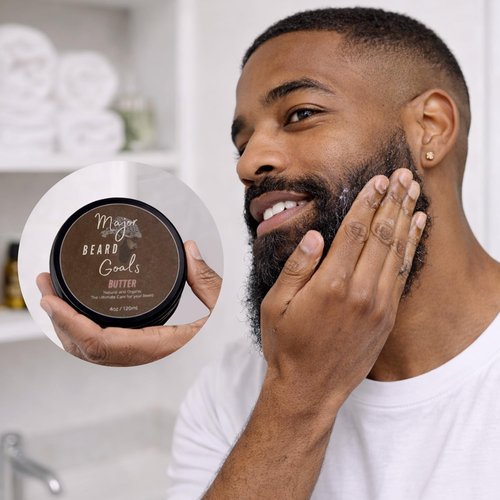 Beard Butter for Men - Hydrating Leave-In Softener for Mustache & Beard Care | Jamaican Black Castor Oil, Biotin, Collagen & Shea Butter - 4oz