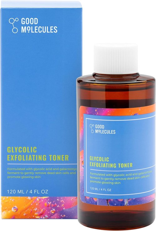 Good Molecules Glycolic Exfoliating Toner - Daily Facial Toner with Hyaluronic Acid for Glowing Skin