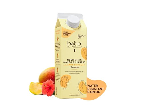 Babo Botanicals Nourishing Mango & Hibiscus Shampoo & Conditioner Bundle - Moisturizes & Softens Dry, Color-Treated Hair