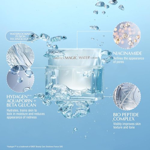 Charlotte Tilbury Magic Water Face Cream - Lightweight Gel Moisturizer for Sensitive Skin | Niacinamide & Biopeptide Complex