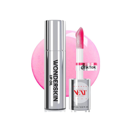 Wonderskin Lip Oil Rehab Serum - Color Changing PH-Activated Lip Oil for Hydration | Non-Sticky Tinted Serum (Kissed)