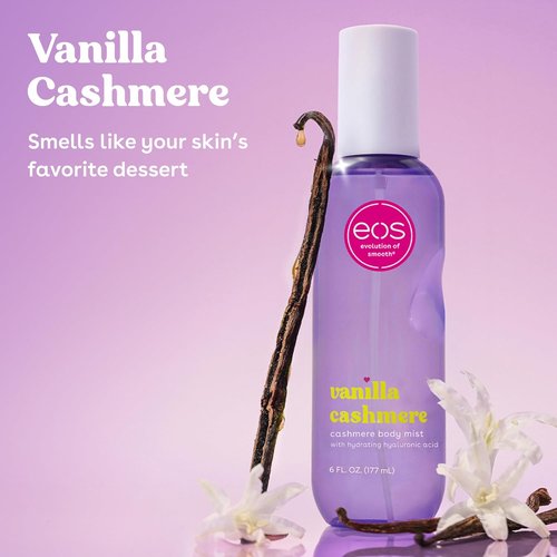 eos Cashmere Body Mist - Vanilla Cashmere & Soft Musk | Moisturizing Hair & Body Spray, 6 Fl Oz