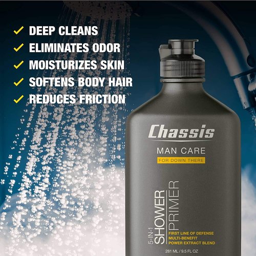 Chassis 5-in-1 Shower Primer - Men's Anti-Chafing Gel & Deep-Cleansing Body Wash