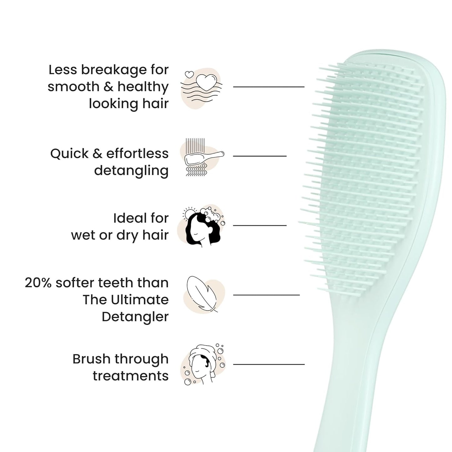 Tangle Teezer Fine Ultimate Detangler Brush, Dry & Wet Hair Brush to Detangle & Reduce Breakage for Fine Hair Types, Ice Blue