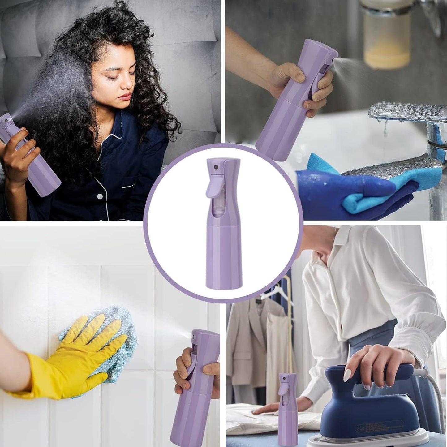 Spray Bottle for Hair by [Brand Name] - 6.8oz Continuous Ultra Fine Mist Sprayer for Salons & Skin Care - Purple