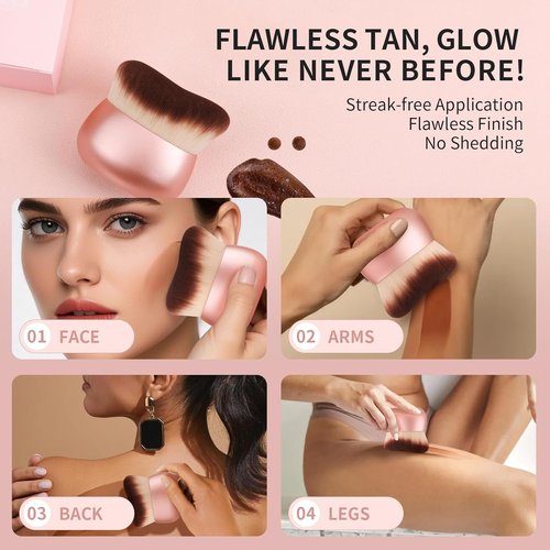 Docolor Self Tanner Brush - Large 75mm Body Makeup Brush for Flawless Tanning & Bronzing | Soft Synthetic Hair