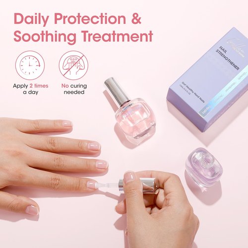 GELLEN Nail Strengthener, 8-In-1 Nail Repair Serum Growth for Thin Brittle Damaged Nails, Non Polish, Air Dry Clear Nail Growth Care Treatment, Keratin Calcium Formula, Cherry Blossom Scent