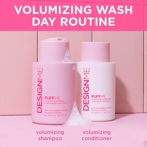 DESIGNME PUFF.ME Volumizing Shampoo - Adds Body & Bounce with Sunflower Seed Oil | Color-Safe & Sulfate-Free for Fine Hair