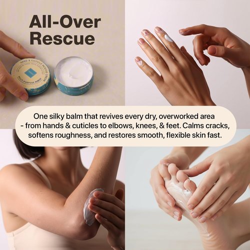 Onsen Hand & Cuticle Rescue Cream - Organic Nail Strengthener & Balm for Dry, Cracked Skin | Vegan 1.10 oz