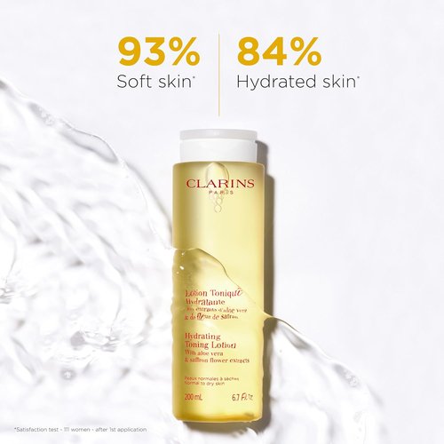 Clarins Hydrating Toning Lotion - Cleanses & Balances Skin's Microbiota | Plant-Based Aloe Vera | Alcohol-Free for Normal to Dry Skin