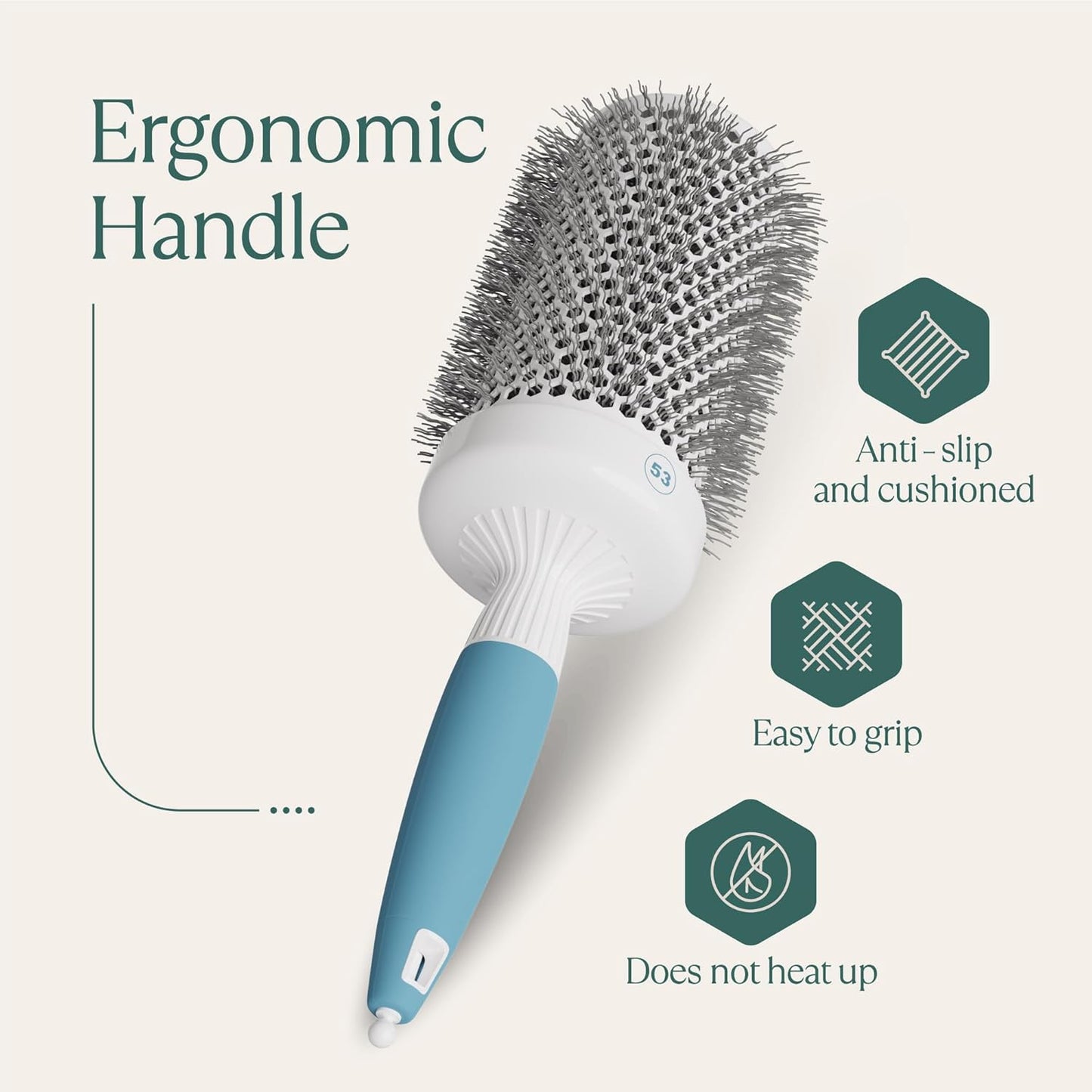 Skiennix Professional Round Brush - 2 Inch Ceramic Ion Thermal Barrel for Sleek Heat Styling & Volume