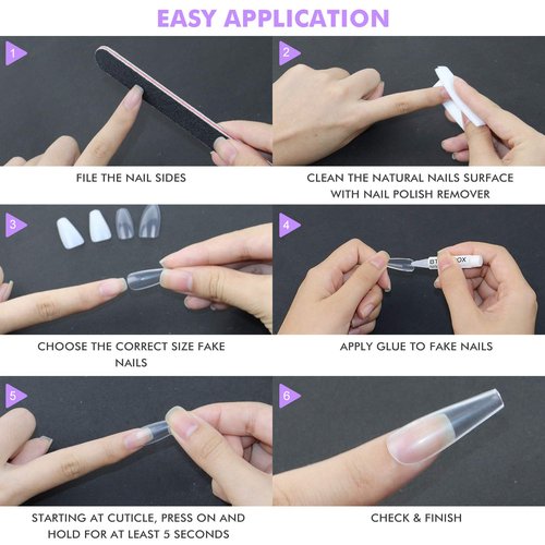 Nail Glue for Acrylic Nails - Nail Glue for Press On Nails, 8 Pcs BTArtbox Adhesive Super Bond for Fake Nails Tips Long Lasting, 0.07 oz