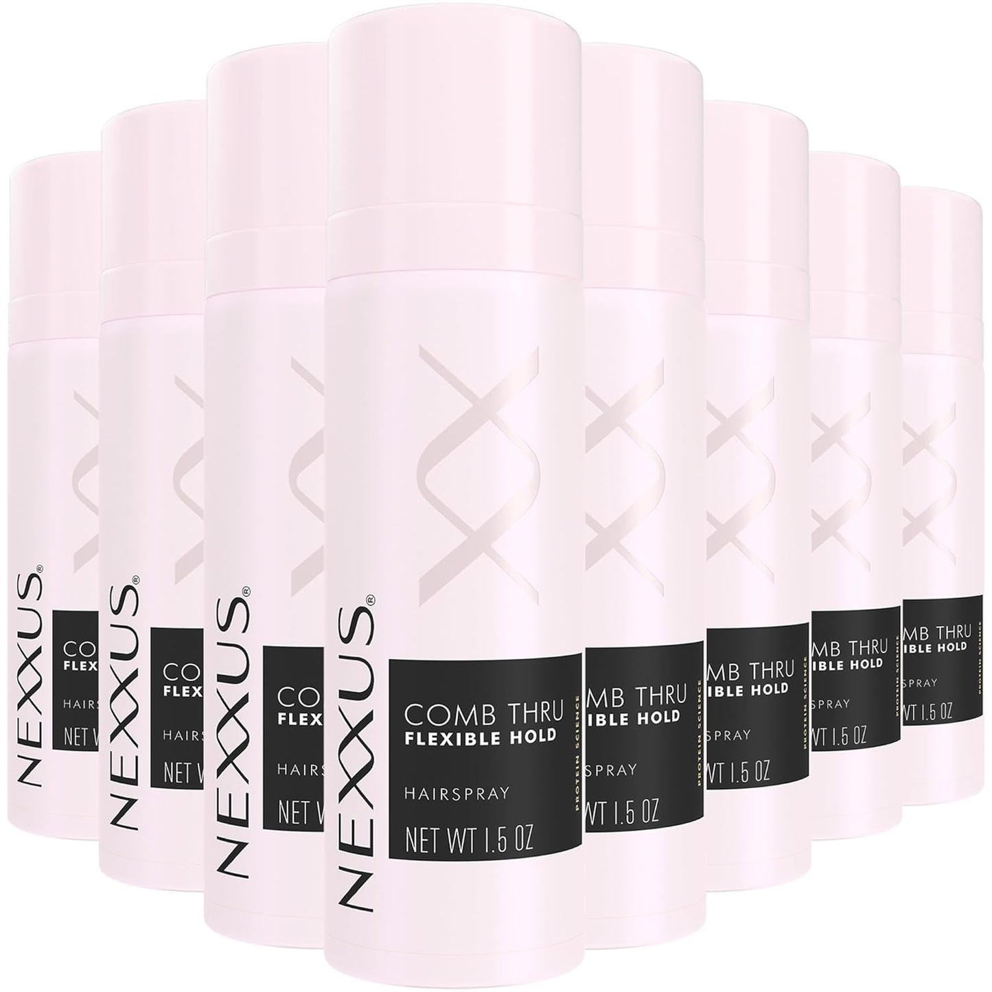Nexxus Travel Hairspray - Comb Thru Flexible Hold 8-Pack | 72-Hour Anti-Humidity, 1.5 Oz Each