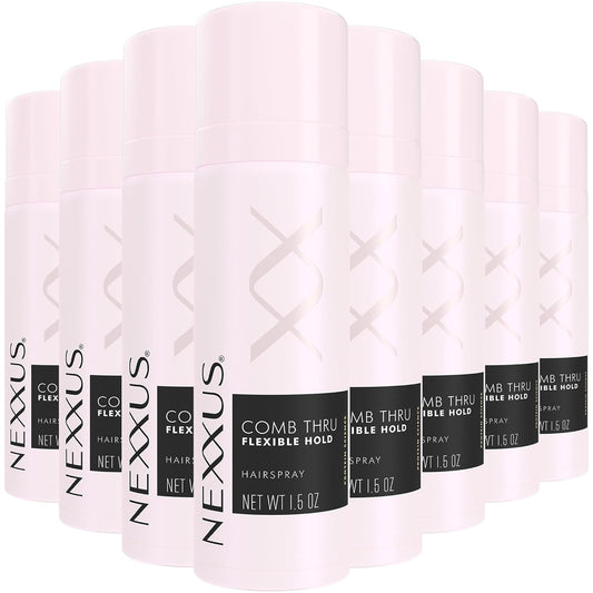 Nexxus Travel Hairspray - Comb Thru Flexible Hold 8-Pack | 72-Hour Anti-Humidity, 1.5 Oz Each