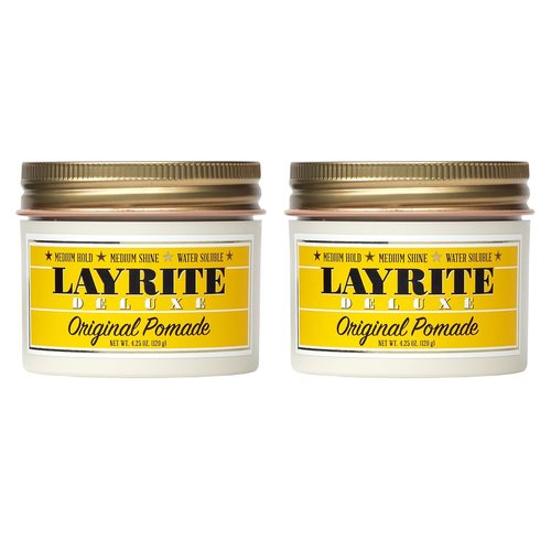 Layrite Deluxe Original Pomade - Strong Hold & Shine | 4.25 oz (2 Pack)