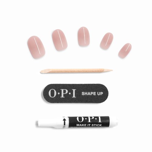 OPI On Point Put it in Neutral | Short Round Soft Nude Beige Pink Press On Nails | 24 Count with Nail Glue | Long Lasting, Reusable, Non-damaging | Fall 2025 Shades