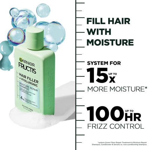 Garnier Fructis Moisture Repair Shampoo - Sulfate-Free Formula for Curly & Wavy Hair | 10.1 Fl Oz