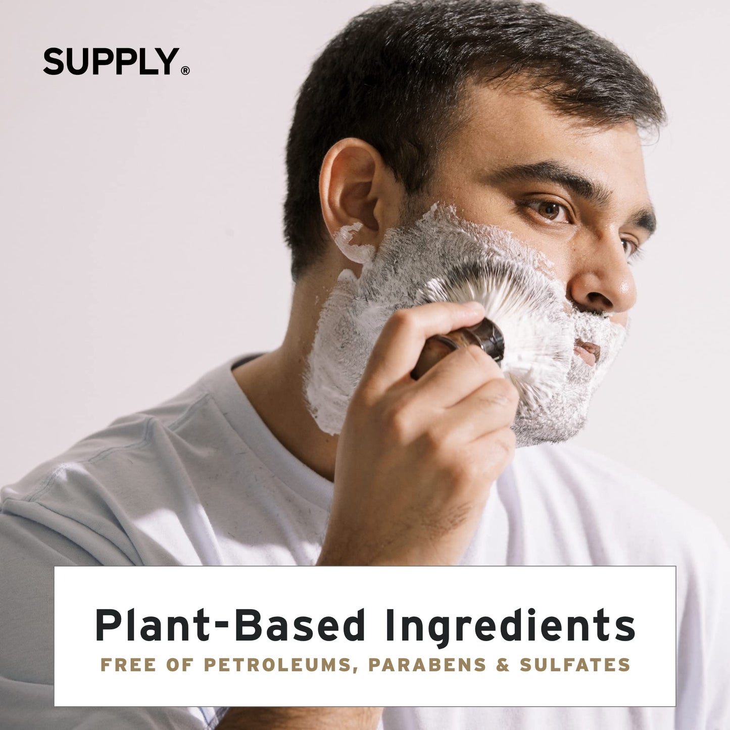 SUPPLY Ultra Lather Shaving Cream Fragrance Free - Hypoallergenic Formula for Men - 3.4 Oz Jar - Naturally Soothes and Protects, Guards Against Razor Burn and Irritation