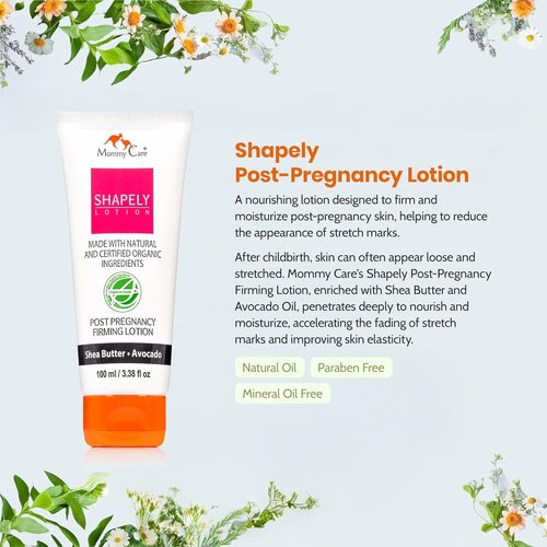 Mommy Care Shapely Post-Pregnancy Firming Lotion - Tightens Skin & Reduces Stretch Marks, 100ml | Vegan & Fast-Absorbing