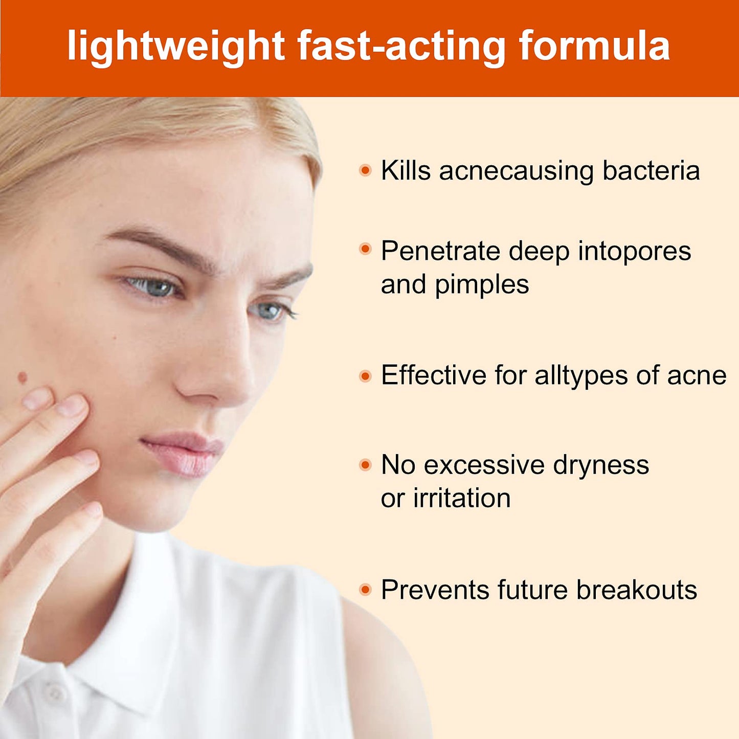 Acne Treatment for Face, Acne Cream Back Acne Treatment Cream for Teens & Adults Anti-acne Moisturizer Pimple Cream Butt Acne Clearing Cream, Acne Spot Treatment for Breakouts Blemish 30g
