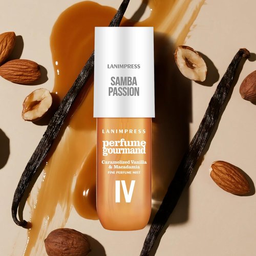 Regine Switzerland Hair Mist & Body Spray - Amber Gourmet Perfume, Travel Size 3 FL OZ | Sweet Scent with Macadamia, Caramel & Coconut Notes