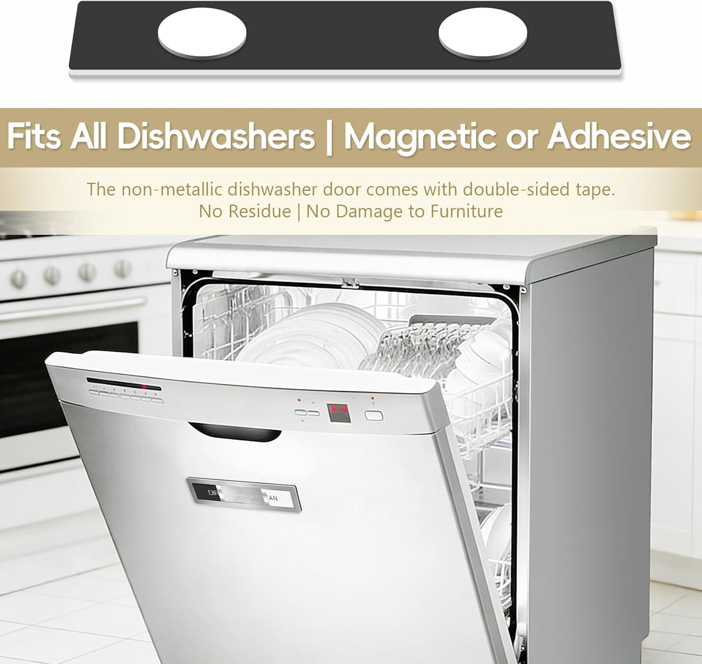 Skiennix Dishwasher Magnet - Clean Dirty Sign with Strong Magnet | Brushed Silver Finish for Home Kitchen