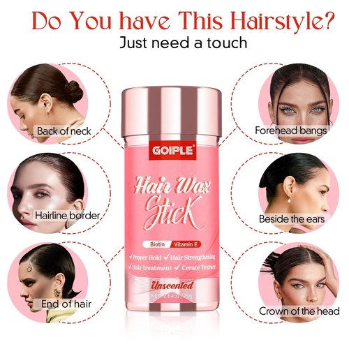 Goiple Hair Wax Stick - Long-Lasting Styling Pomade for Adults & Kids | No Residue, Smooths Flyaways & Frizz