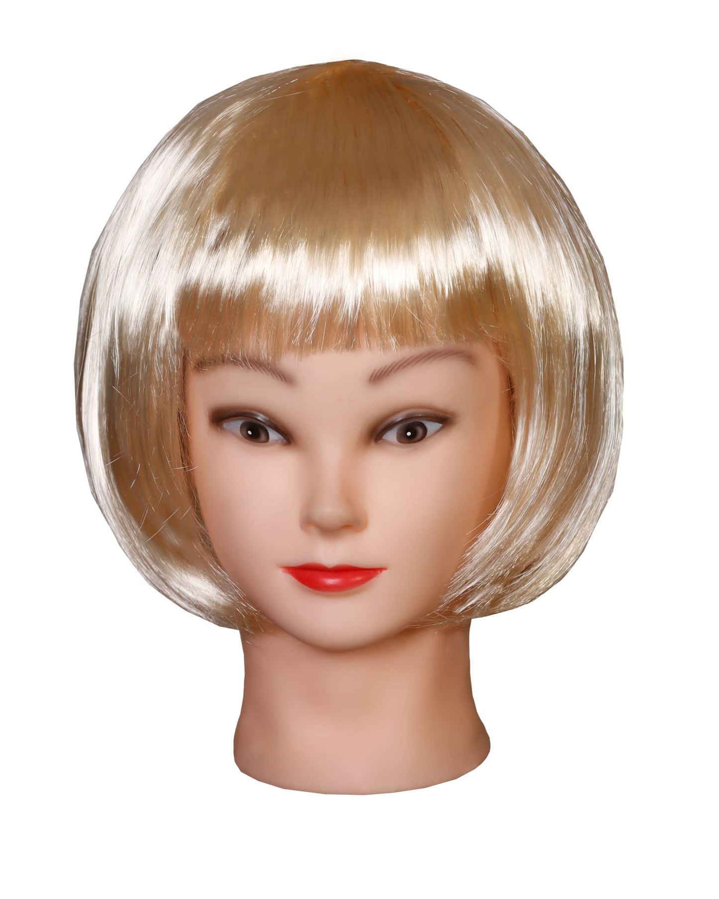 Matissa Short Straight 10" Bob Wig with Bangs Synthetic Fancy Dress Costume Halloween Party (Blonde)