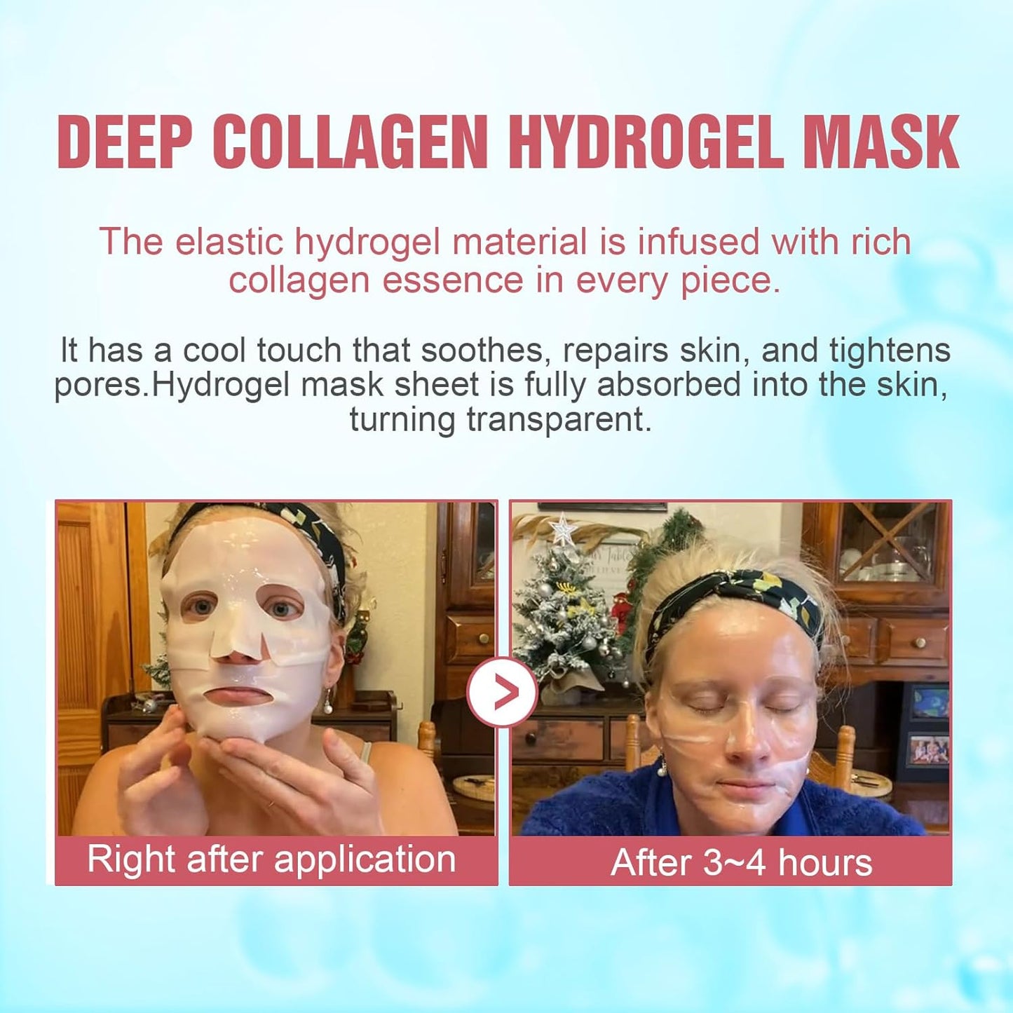 Skiennix Deep Collagen Face Mask - Hydrating Hydrogel for Firmness & Elasticity | 40g x 5 Pack